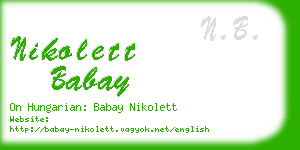 nikolett babay business card